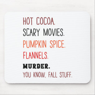 Alfombrilla De Ratón Calor Cacao Miedo Películas Calabaza Spice Flanels