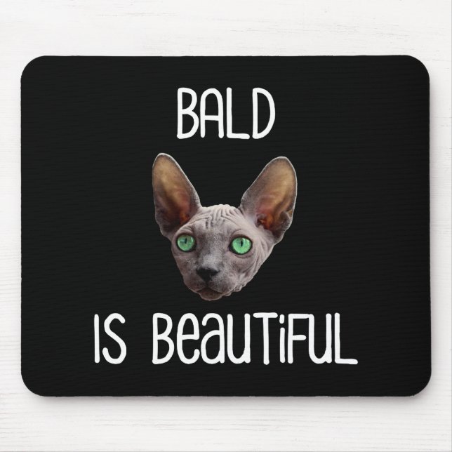 Alfombrilla De Ratón Calvo Es Un Gato De Sfinx Sin Cabello. (Frente)