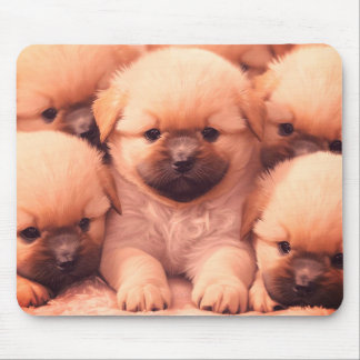 Alfombrilla De Ratón Cama esponjosa de cachorros en tableta de escritor