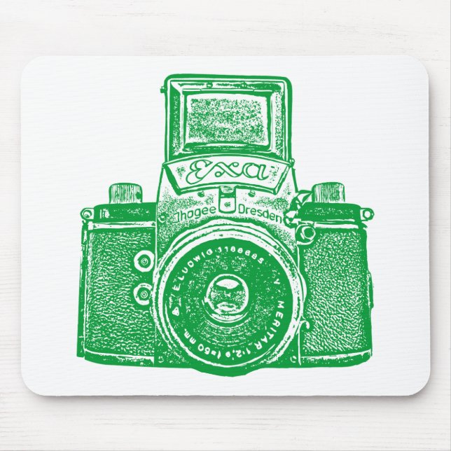 Alfombrilla De Ratón Cámara gigante de Alemania Oriental - Verde de hie (Frente)