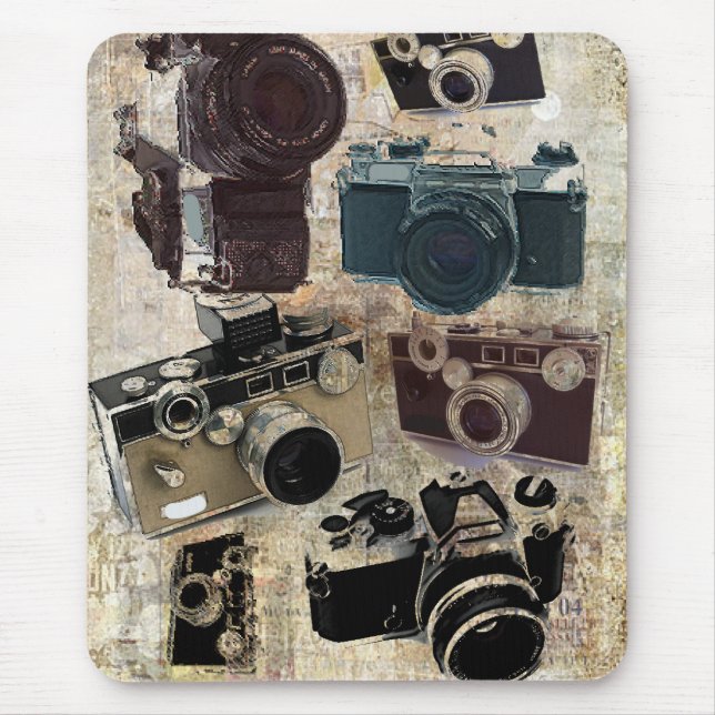 Alfombrilla De Ratón cámara retra apenada de la fotografía del (Frente)