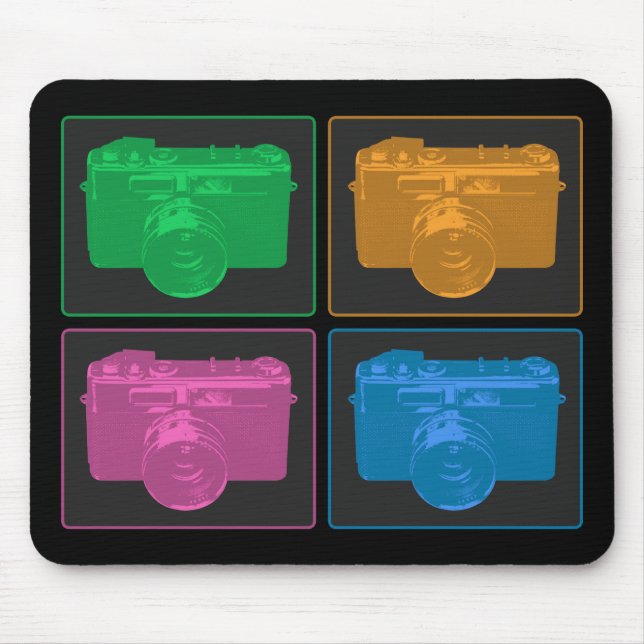 Alfombrilla De Ratón Cámaras de arte pop (Frente)