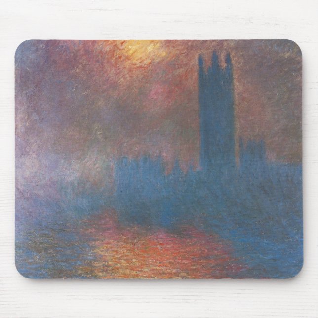 Alfombrilla De Ratón Cámaras del Parlamento, Londres, por Claude Monet (Frente)