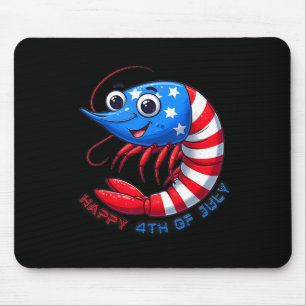 Alfombrilla De Ratón Camarones Felices Celebran 4 De Julio Niños Hombre