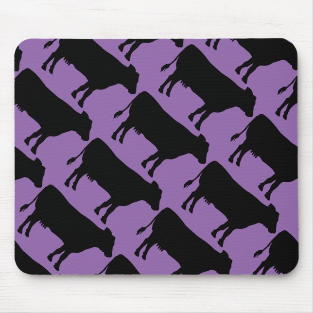 Alfombrilla De Ratón Cambiar el fondo de la vaca negra (Frente)