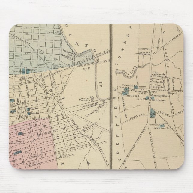 Alfombrilla De Ratón Camden, Atlantic City, Woodbury, Monte Holly (Frente)