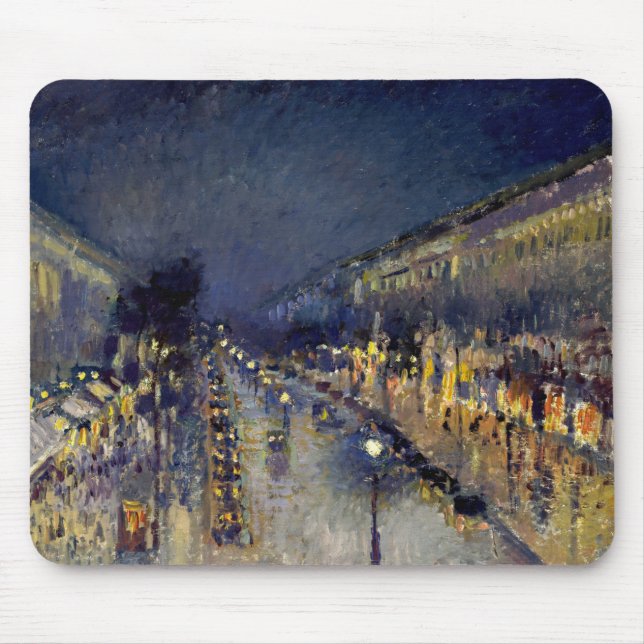 Alfombrilla De Ratón Camille Pissarro - Boulevard Montmartre de noche (Frente)