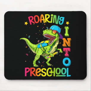 Alfombrilla De Ratón Camino al profesor de dinosaurio preescolar preesc