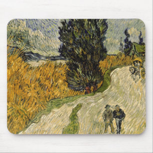 Alfombrilla De Ratón Camino con los cipreses, 1890 de Vincent van Gogh