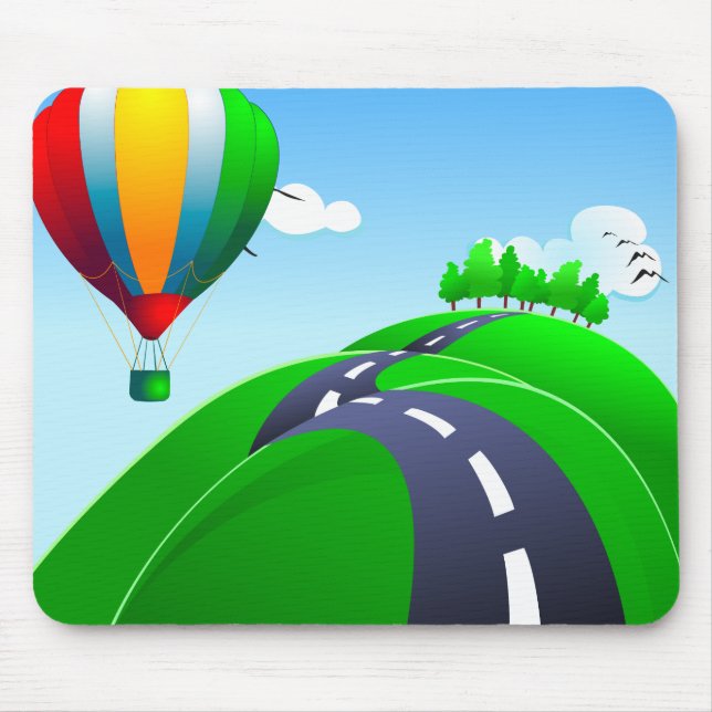 Alfombrilla De Ratón Camino de Hilly con globos, mousepad (Frente)