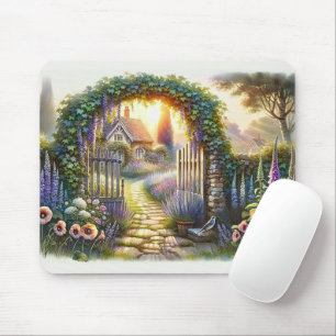 Alfombrilla De Ratón Camino de jardín encantado de Cottagecore