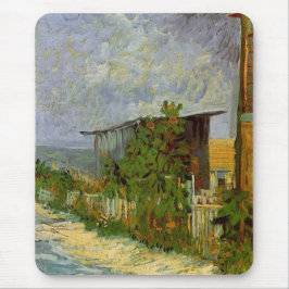 Alfombrilla De Ratón Camino de Montmartre con girasoles de Van Gogh
