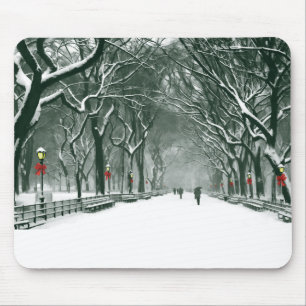 Alfombrilla De Ratón Camino de nieve de Central Park