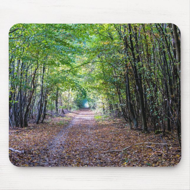 Alfombrilla De Ratón Camino en el bosque de otoño, bosque de Saint Germ (Frente)