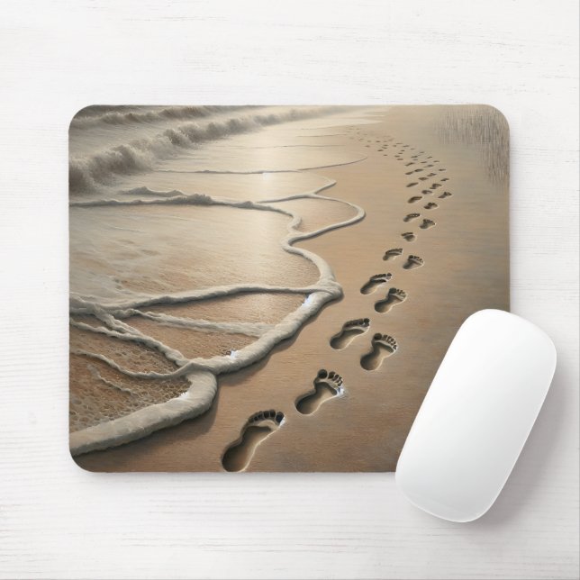 Alfombrilla De Ratón Caminos De Playa Con Escarcha Oceánica (Con ratón)