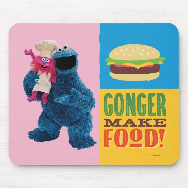 Alfombrilla De Ratón Camión Comilón de Cookie Monster | Gonger Prepara  (Frente)