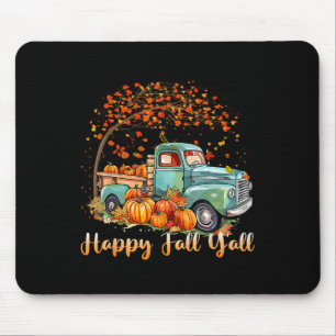 Alfombrilla De Ratón Camión De Calabaza Feliz Otoño Cae El Árbol De Oto