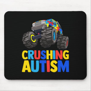 Alfombrilla De Ratón Camión monstruo aplastando autismo australiano con
