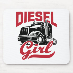 Alfombrilla De Ratón Camionera camionera mujer Chica diesel