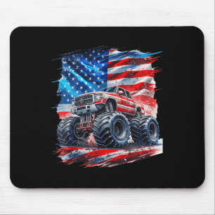 Alfombrilla De Ratón Camioneta Monstruo 4 De Julio Bandera Americana Us