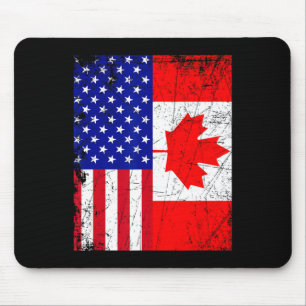 Alfombrilla De Ratón Camisa Canadiense Estadounidense Bandera De Canadá