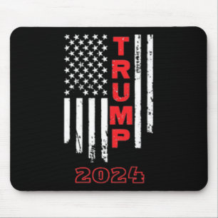 Alfombrilla De Ratón Camisa de manga corta de Trump 2024 Bandera estado