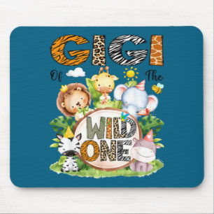 Alfombrilla De Ratón Camisa Gigi Wild 1er Cumpleaños Safari