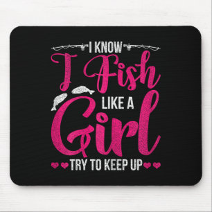 Alfombrilla De Ratón Camisas De Pesca Para Chicas Pescado B Pesca