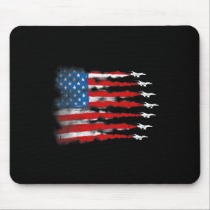 Alfombrilla De Ratón Camisas Patrióticas Hombres Jet Red White Blue Ban