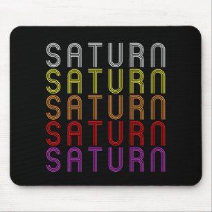 Alfombrilla De Ratón Camiseta Astronomia Retro Vintage Planeta Saturno