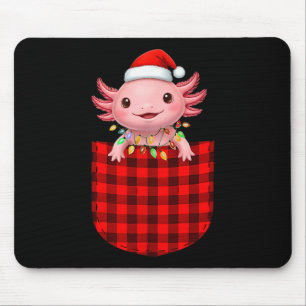 Alfombrilla De Ratón Camiseta Axolotl Búfalo Cuadro Rojo Navidad Divert