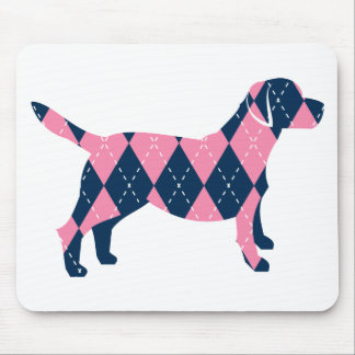Alfombrilla De Ratón Camiseta azul y rosada del perro de Argyle