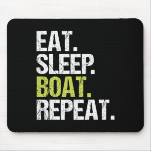 Alfombrilla De Ratón Camiseta Come Duerme Barco Repite Boating Marinero