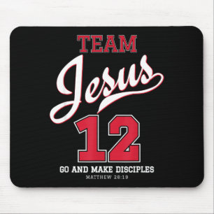 Alfombrilla De Ratón Camiseta cristiana Jesús y equipo de béisbol Jesús