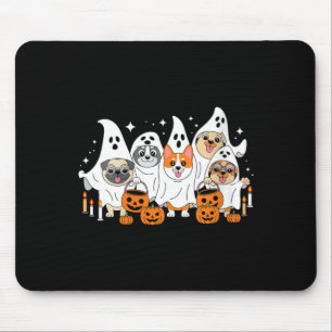 Alfombrilla De Ratón Camiseta cuello en V Halloween Fantasma Perro para