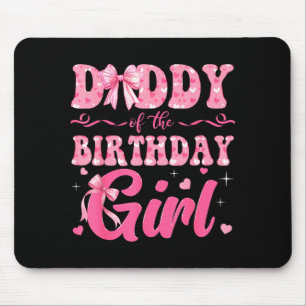 Alfombrilla De Ratón Camiseta Cumpleaños Papá Familia Rosa Coquette