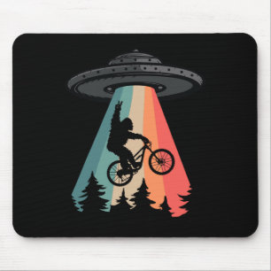 Alfombrilla De Ratón Camiseta de abducción alienígena ovni de bicicleta