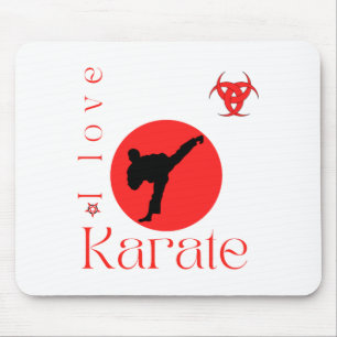 Alfombrilla De Ratón Camiseta de artes marciales de karate que amo 