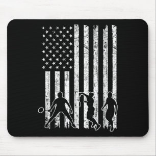Alfombrilla De Ratón Camiseta de bádminton de la bandera americana homb