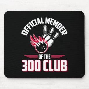 Alfombrilla De Ratón Camiseta de bolos 300 Club Miembro Divertido Bolos