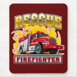 Alfombrilla De Ratón Camiseta de camión de bomberos personalizados