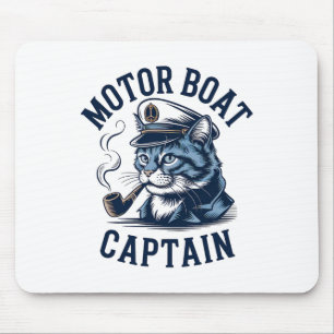 Alfombrilla De Ratón Camiseta de Capitán de Barco a Motor Gato Divertid