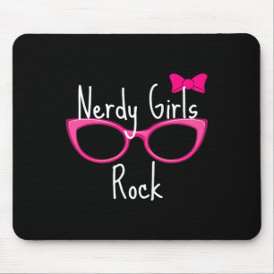 Alfombrilla De Ratón Camiseta de chicas nerds rocanroleras divertidas y