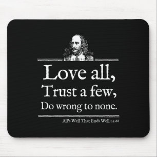 Alfombrilla De Ratón Camiseta de cita de Shakespeare ama toda la litera