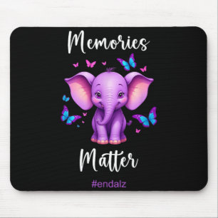 Alfombrilla De Ratón Camiseta de Conciencia del Alzheimer Elefante Mora