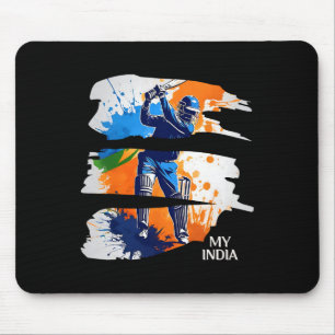 Alfombrilla De Ratón Camiseta de críquet de India Bandera de críquet in