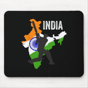 Alfombrilla De Ratón Camiseta de críquet de la India Amante del equipo