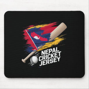 Alfombrilla De Ratón Camiseta de críquet de Nepal Bandera de críquet de