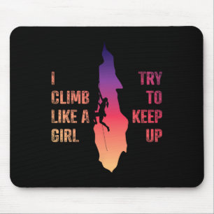 Alfombrilla De Ratón Camiseta de escalada en roca para mujeres I Climb