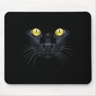 Alfombrilla De Ratón Camiseta de Gato Negro Halloween Gato Espeluznante